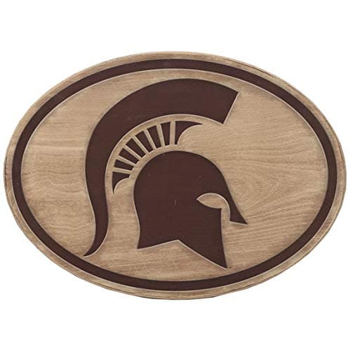 Michigan State University Spartans Logo Wood Wall Decor - Vintage Michigan State Wall Art for Man Cave, Office or Bedroom