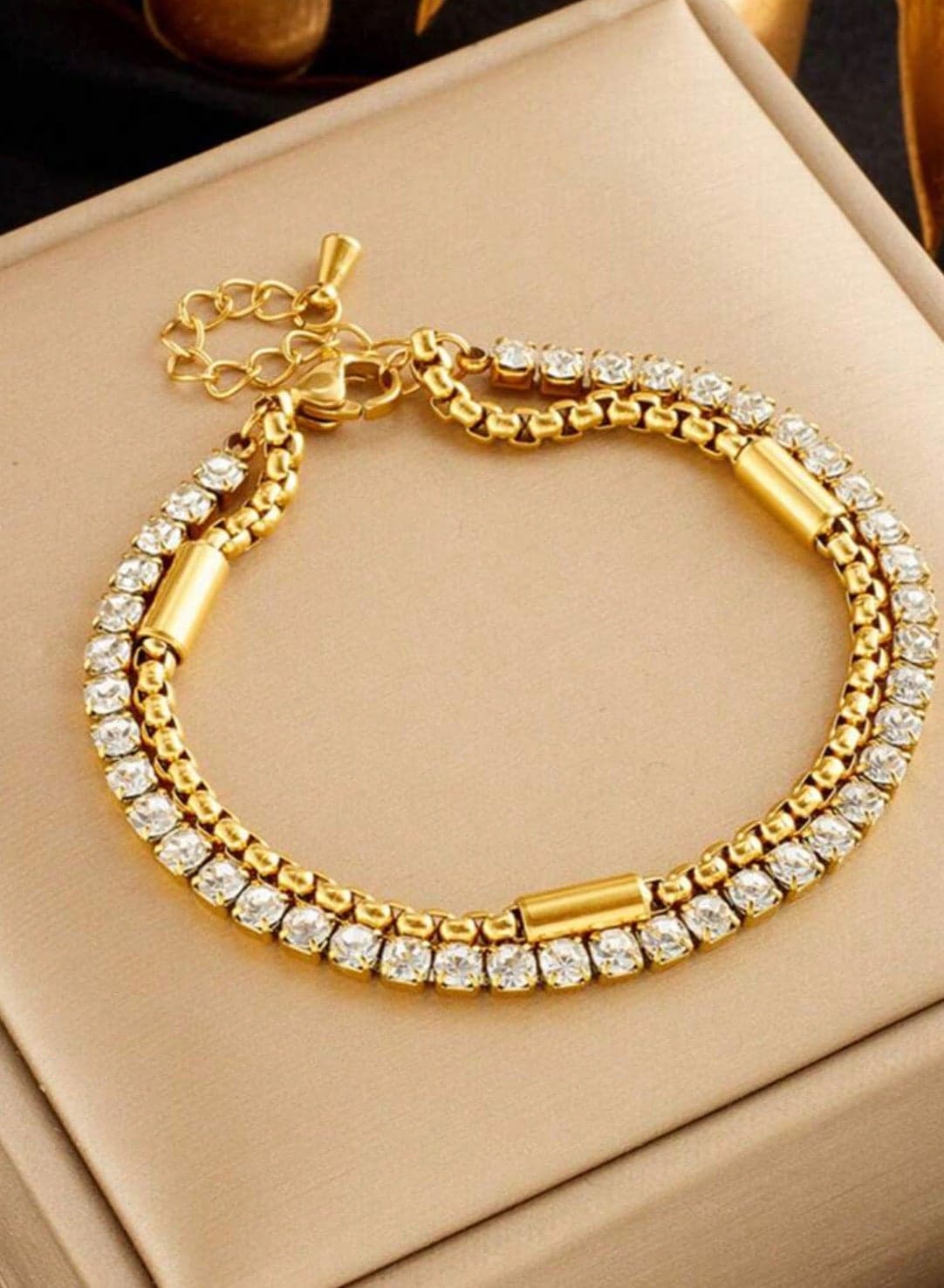 Elegant Gold Plated Stainless Steel Bracelet For Women