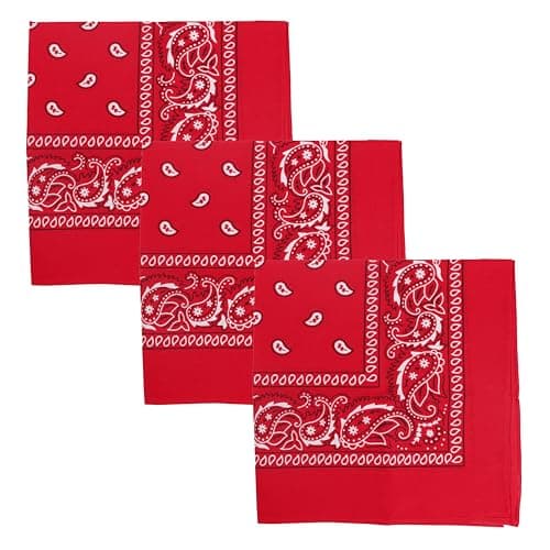 Motique Accessories Set of 3 Jumbo Bandanas (Red)