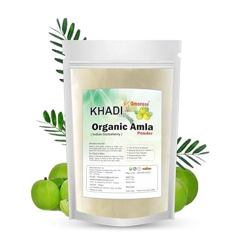 Khadi Omorose Amla Powder for Hair Growth, Skin, Drinking and Eating (100g),Pure & Natural,100 Grams { Zipper Pouch }