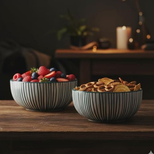 The Better Home Terra Series Ceramic Bowl for Snack & Dinner(2Pcs) | Ramen Soup Bow l Microwave Safe | Chip Resistant | Snack Serving Bowl | Dinning Bowl| Katoris for Dinner | Serving Bowl Set