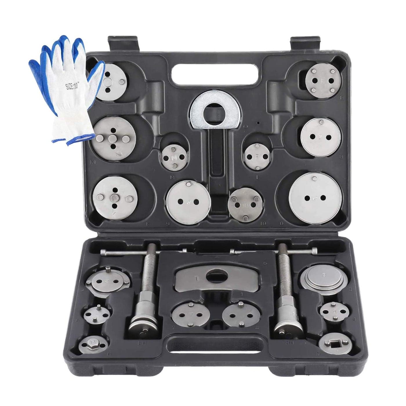 8MILELAKE 24pcs Disc Brake Caliper Compression Wind Back Tool Kit Heavy Duty Brake Piston Caliper Compression Tool Set for Brake Pad Replacement