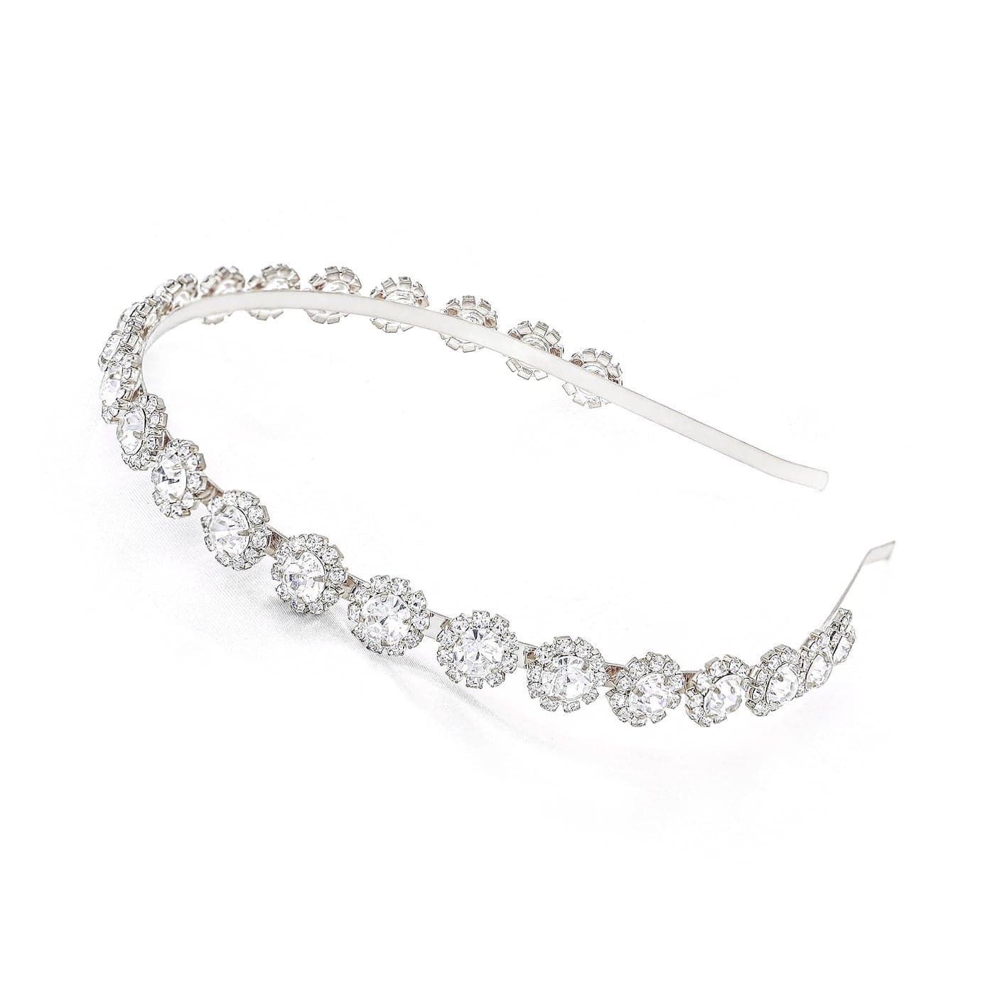 Ammei Headpiece Bridal Headpiece Wedding Headband with Crystal and Hair Accessories Silver 55