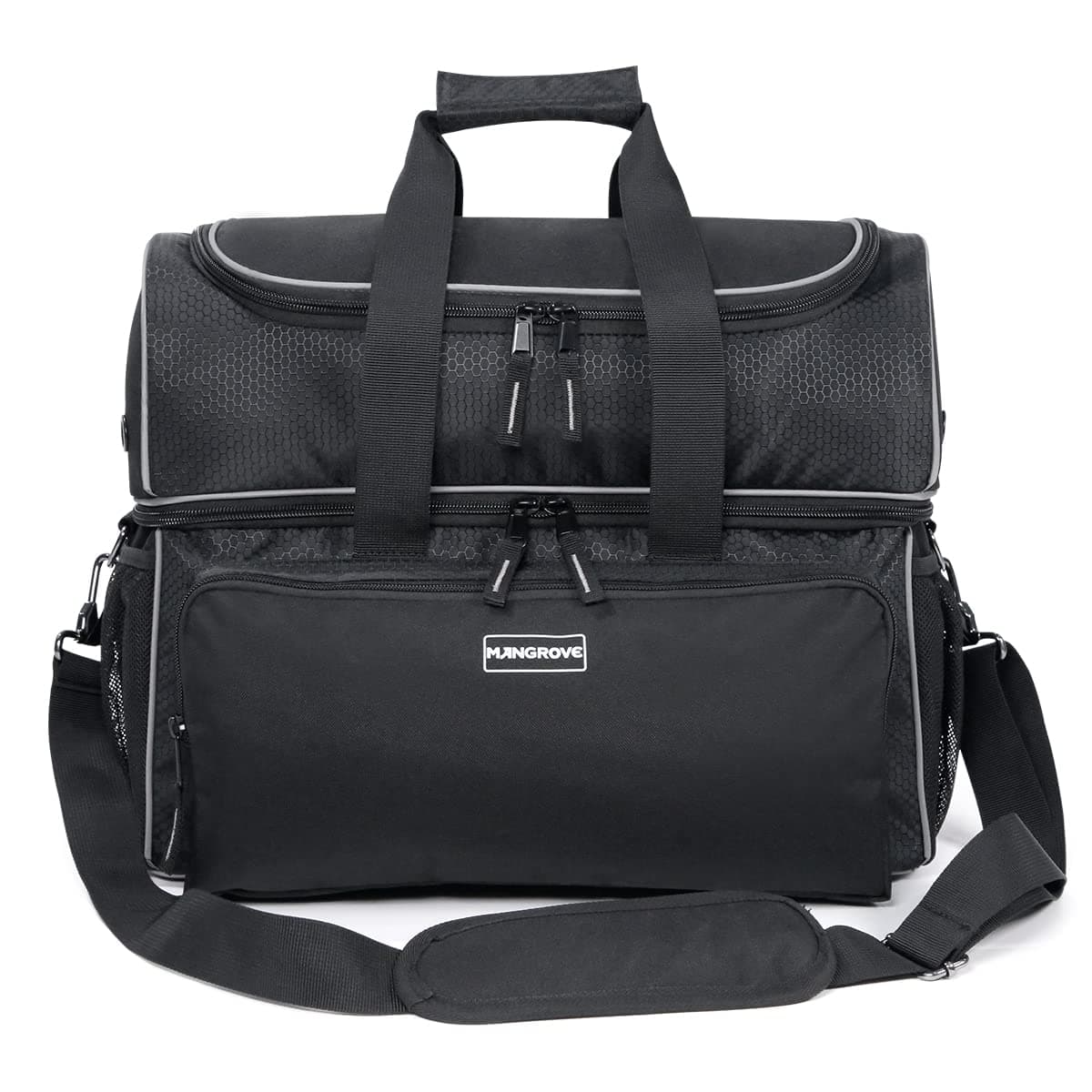 Mangrove 2 Ball Bowling Bag Double Bowling Ball Bag with Dual Padded Holder Mutiple Pockets Fits Shoes Up to Mens Size 16 and Accessories