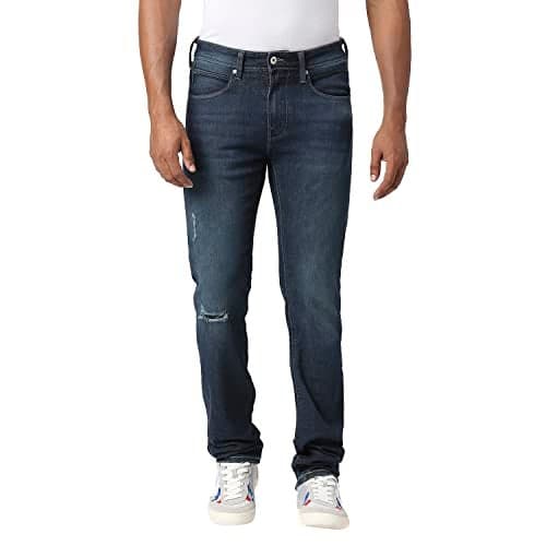 Pepe Jeans Men Mid Rise Slim Fit Jeans,Blue,28
