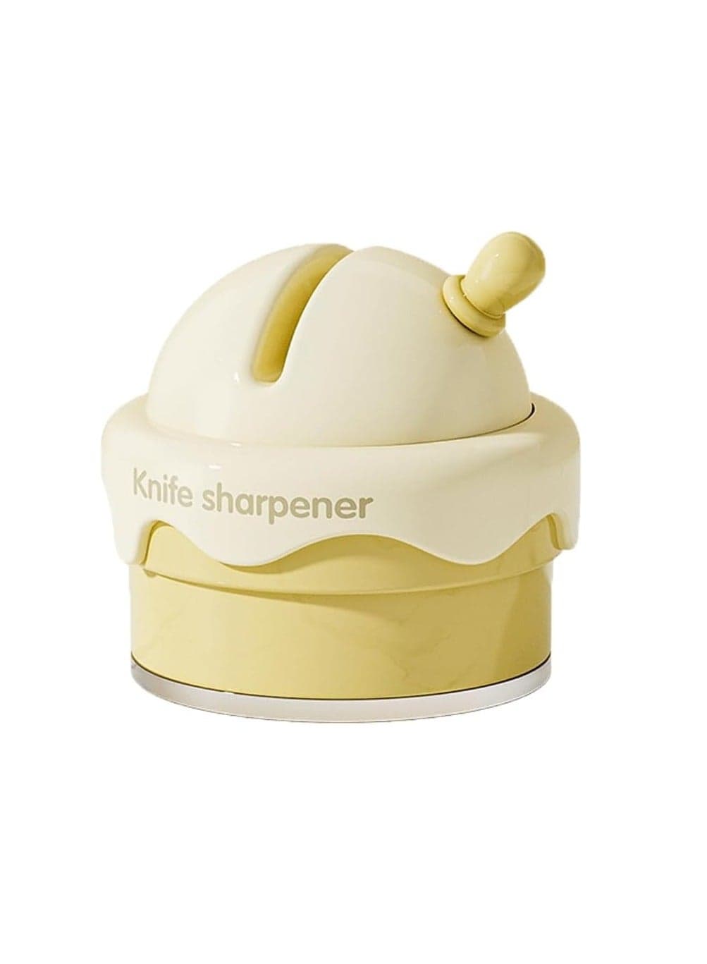 Yellow Mini Kitchen Knife Sharpener with Suction Cup Compact Whetstone Simple and Cute Design