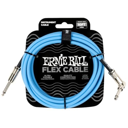Ernie Ball Flex Instrument Cable Straight/Angle 10ft - Blue (P06464)