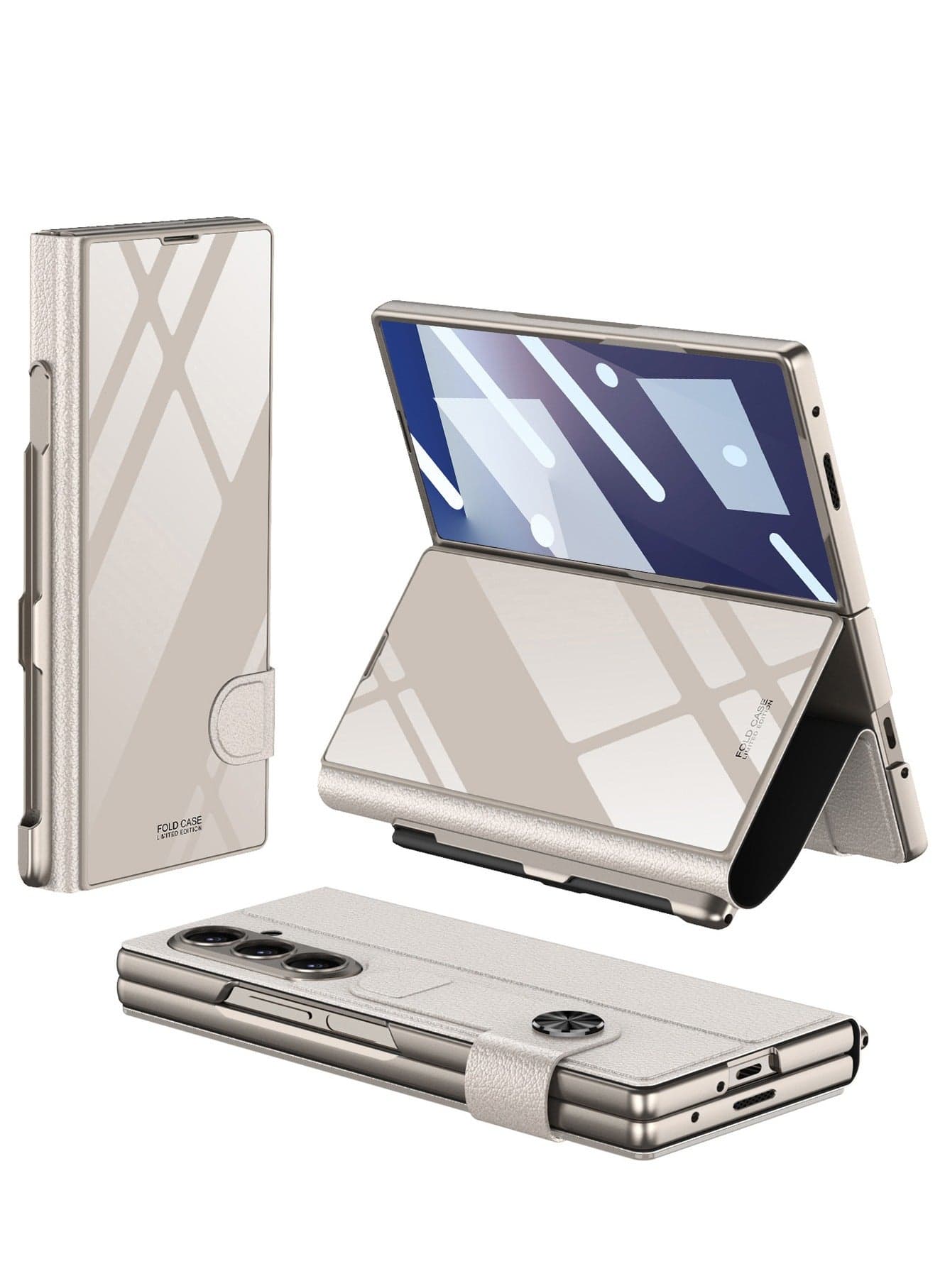 Galaxy Z Fold 7 Case with Foil, Leather Glass Flip Case with Pen Slot, Holder Case for Samsung Galaxy Z Fold 7