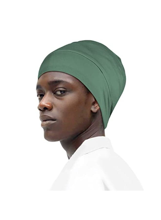 Fittia Satin Hair Bonnet for Sleeping Silky No Frizzy for Curls Care Adjustable Strap for NonSlip Dreadlocks Cap for WomenMen Military Green