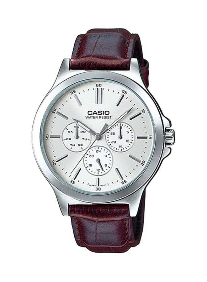 Men Enticer Analog Watch MTP-V300L-7AV - 42 mm - Brown