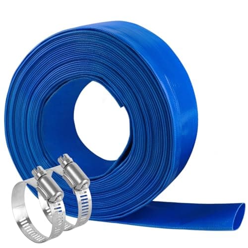 Eastrans 3 inch x 25 FT Pool Backwash Hose,5 inch Width When Pool Hose Lay-Flat, Heavy Duty Discharge Hose, Weather and Burst Resistant, Best Pool Hoses for Inground Pools,Pool Drain Hose