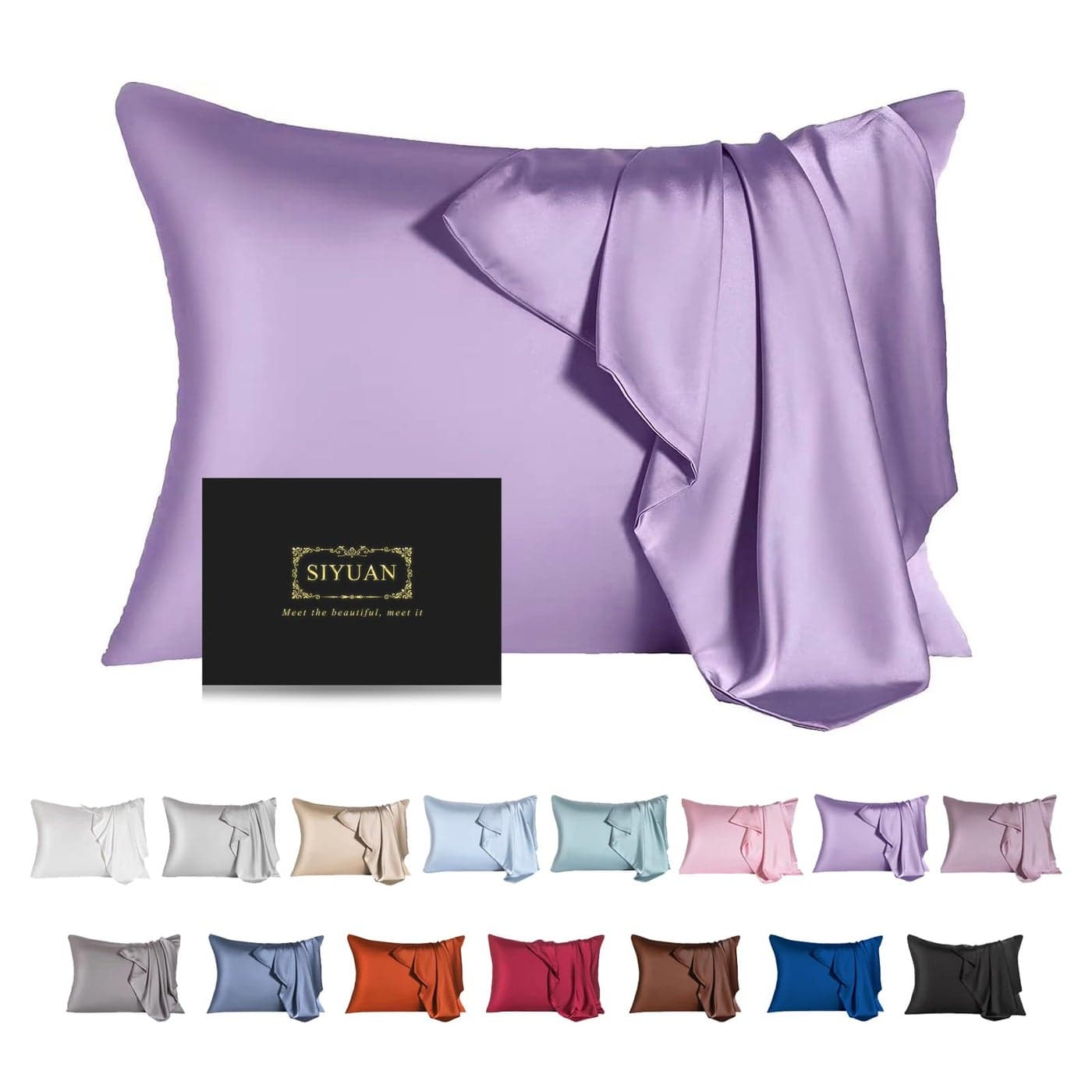 Mulberry Silk Pillowcase for Hair and SkinStandard Size Cooling Silk Pillow Case with Hidden ZipperAllergen Proof Dual Sides Soft Breathable Smooth Silk Pillow Cover for WomenStandardViolet