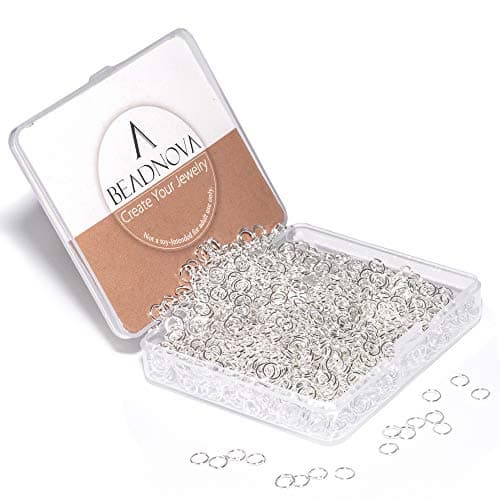 BEADNOVA 5mm Jump Rings for Jewelry Making Silver Open Jump Rings for Earrings and Keychains (1200Pcs)