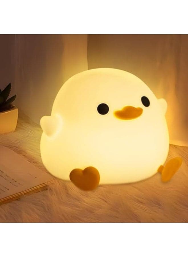 KOWVOWZ Duck Night Light, Dimmable DoDo Duck Lamp, Cute Duck Silicone lamp Touch Control USB Rechargeable for Kids Room Creative Decor Gift