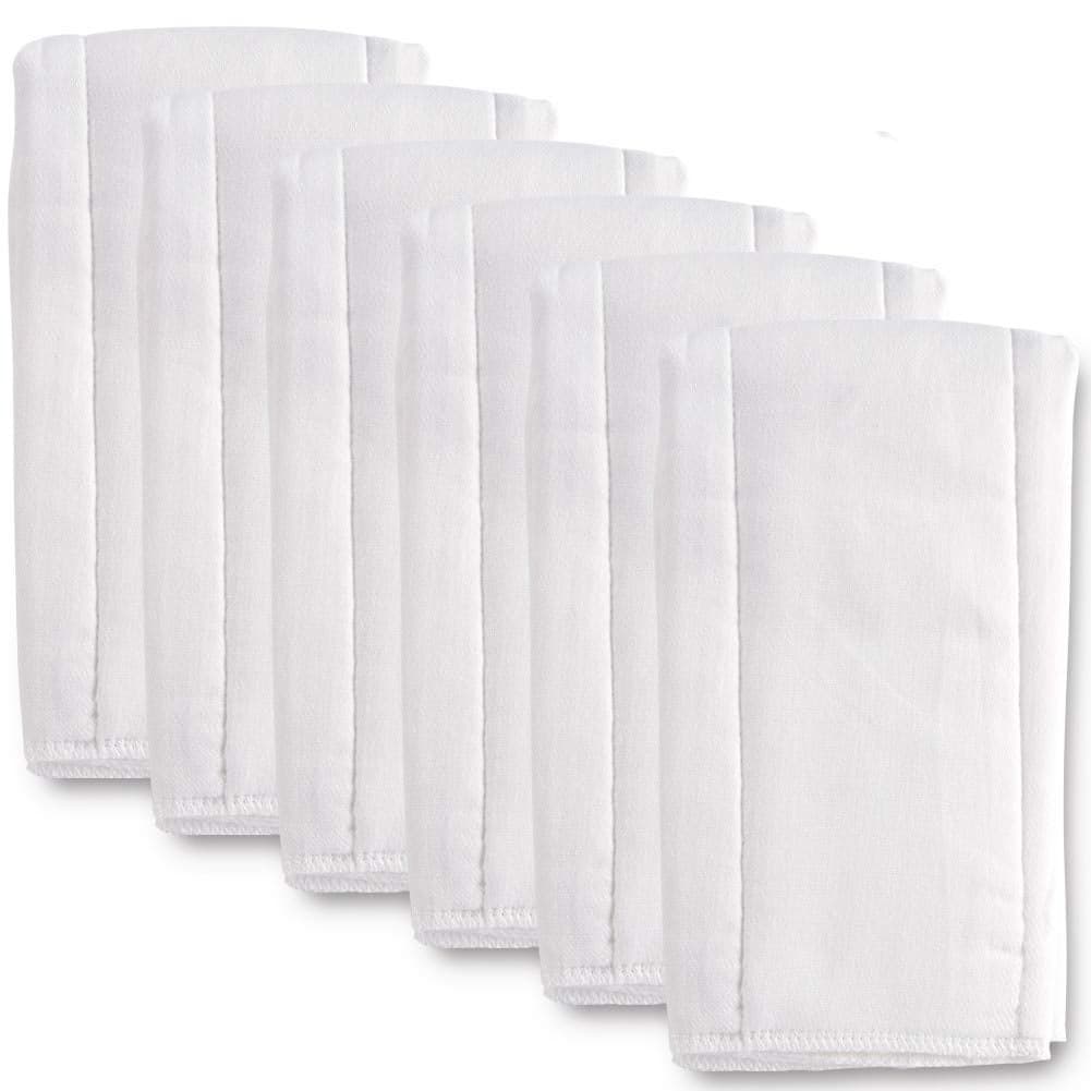 Fasoar Cloth Diapers Prefold Covers 6 Pack 6 ply 100 Unbleached Cotton Thick Washable Absorbent Diaper Covers for Babies and Toddlers MultiUse 1035 lbs 6 Pack