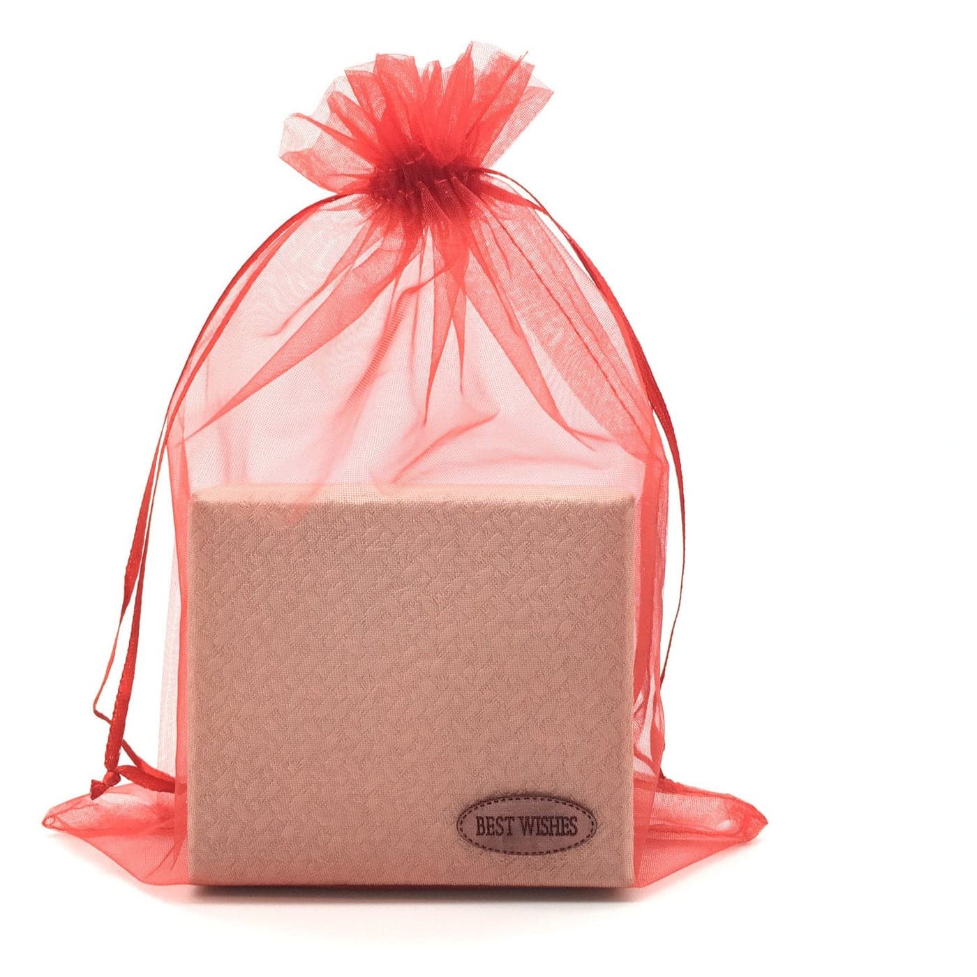 SUNGULF 100pcs Organza Pouch Bag Drawstring 6x9 16x22cm Strong Gift Candy Bag Jewelry Party Wedding Favor Red