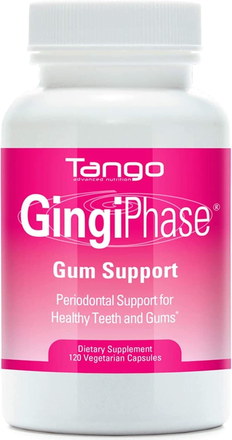 GingiPhase Natural Herbal Dental Support Supplement for Healthy Gums Teeth and Jaw Circulation 120 Capsules