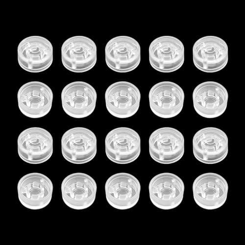 Cheerock 20Pcs Transparent Guitar Effect Footswitch Topper, Guitar Pedals Footswich Protection Caps, Plastic Guitar Pedal Footswitch Topper Cover for Common Pedal Switches