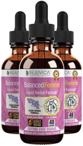 Balanced Femme Natural PMS and Menopause Support for Hot Flashes with Black Cohosh AllHerbal Liquid Blend