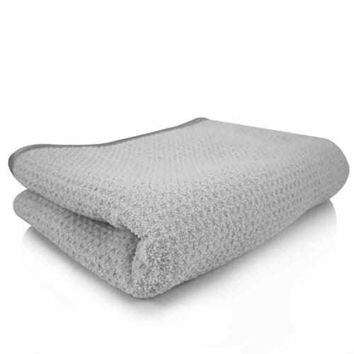 Chemical Guys MIC_781_01 Waffle Weave Gray Matter 70/30 Blend Microfiber Drying Towel with Silk Edging, 25" x 36"