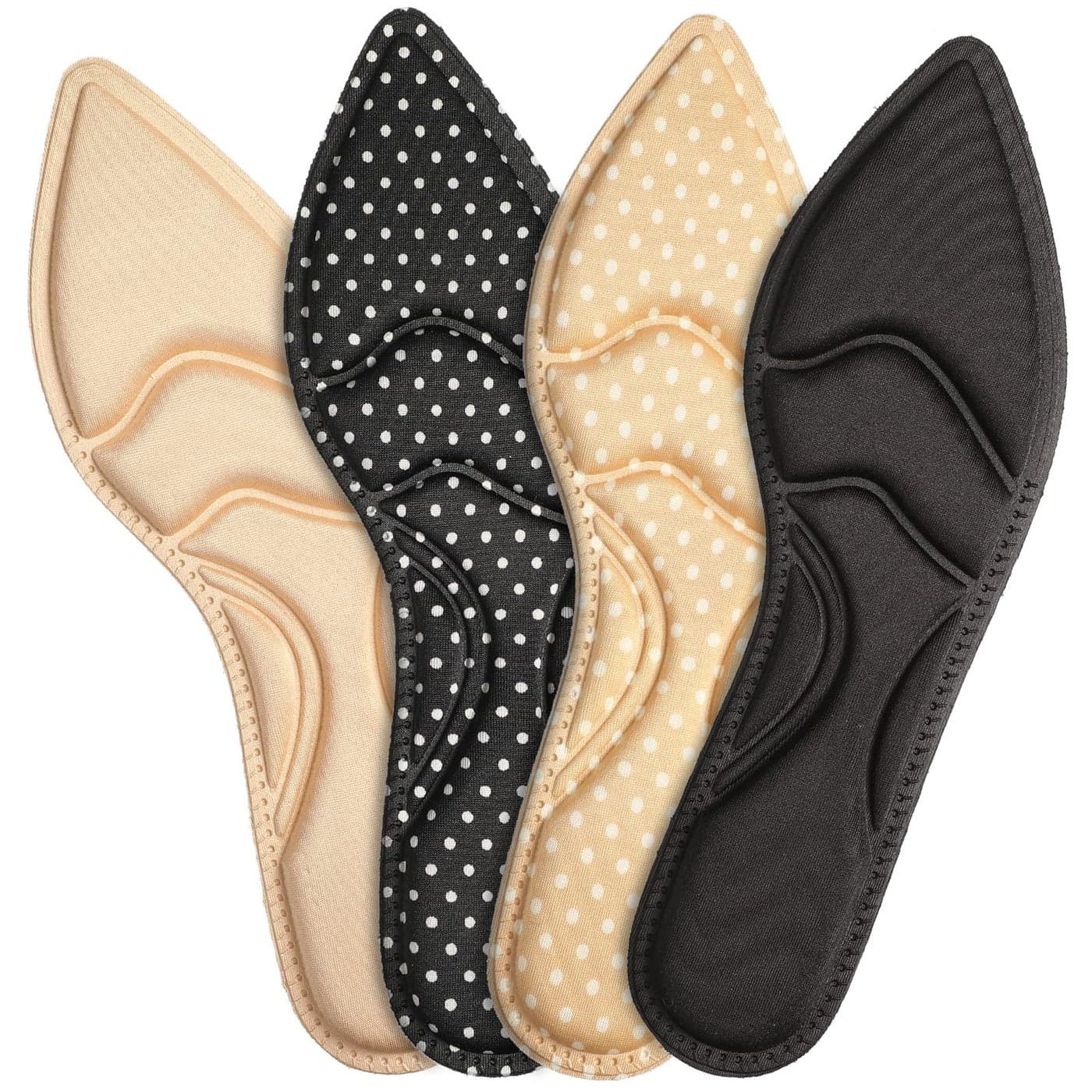 4 Pairs High Heel Insoles Breathable Shoe Pads 1003 Inch Boot Inserts Foot Cushion Comfort Sponge Insert for Women Foot Pain Arch Pain Heel Sore Loose ShoesClassic Four Colors