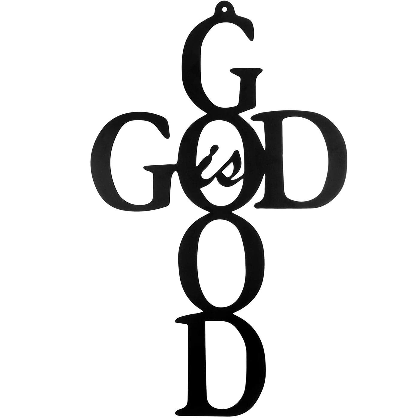 God is Good Black Cross Metal Wall Art Hanging Sign Nice Religious Decor Present for Home Wall Decoration in Family Office Metal 867 x 1377 Inch