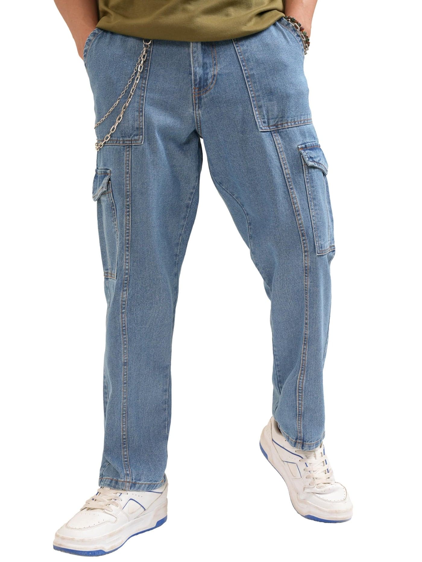 Highlander Men Baggy Tape Jeans
