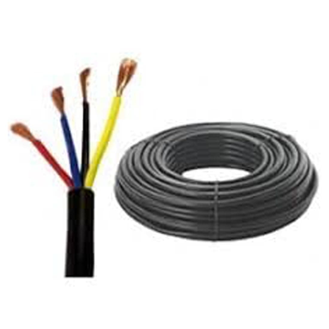 ELECTRRIUS Power Flex 15mm x 4Core Copper Flexible Cable ISI Marked 20 Meters Ideal for Electrical Use