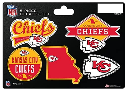 Rico Industries NFL Kansas City Chiefs 5Piece DieCut Decal Sheet