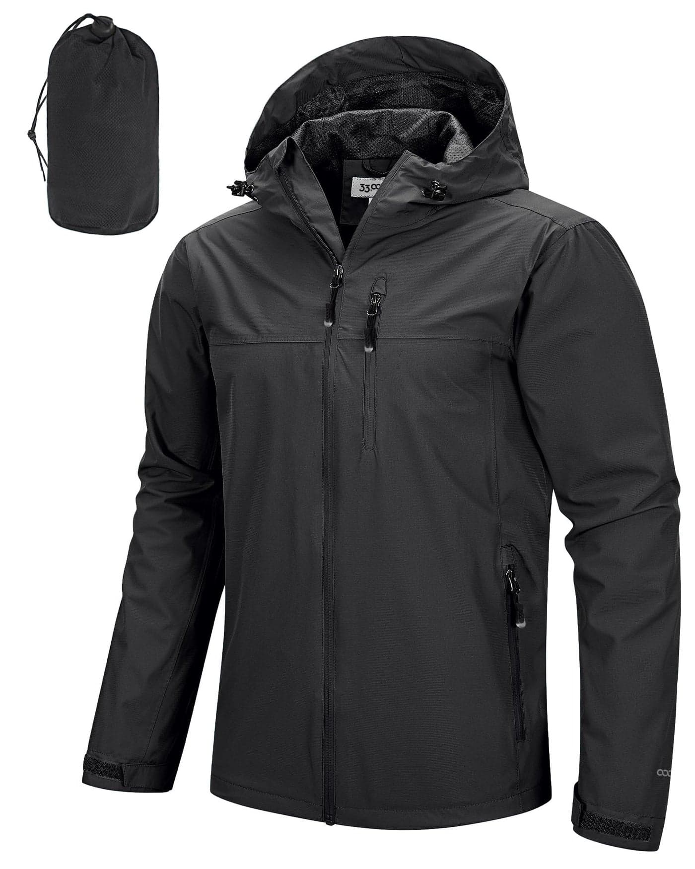 33,000ft Men's Packable Rain Jacket Lightweight Rain Shell Jacket with Hood Waterproof Raincoat for Cycling