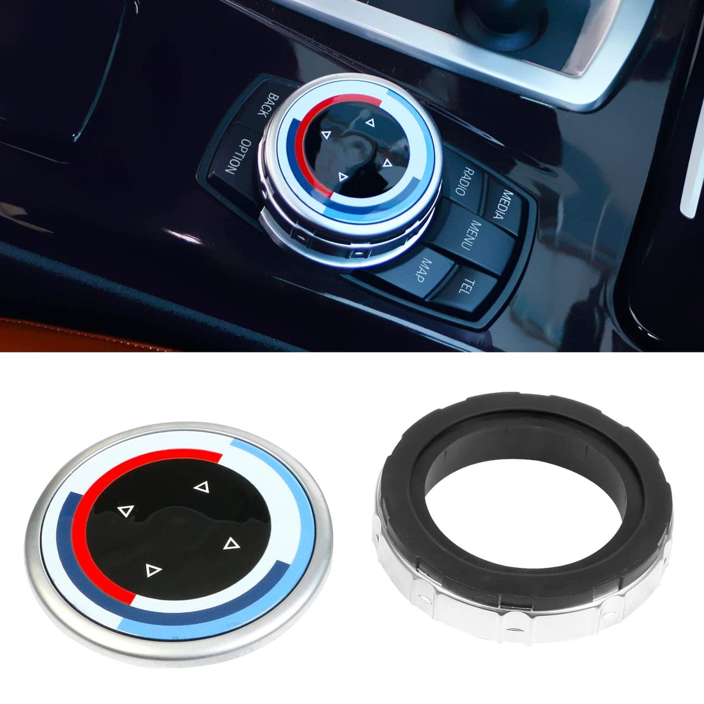 Jaronx Compatible with BMW Multimedia Knob Button Cover Multimedia iDrive Controller Knob Button Cover for 5F10 F116F12 F137F01 F02X3 F25