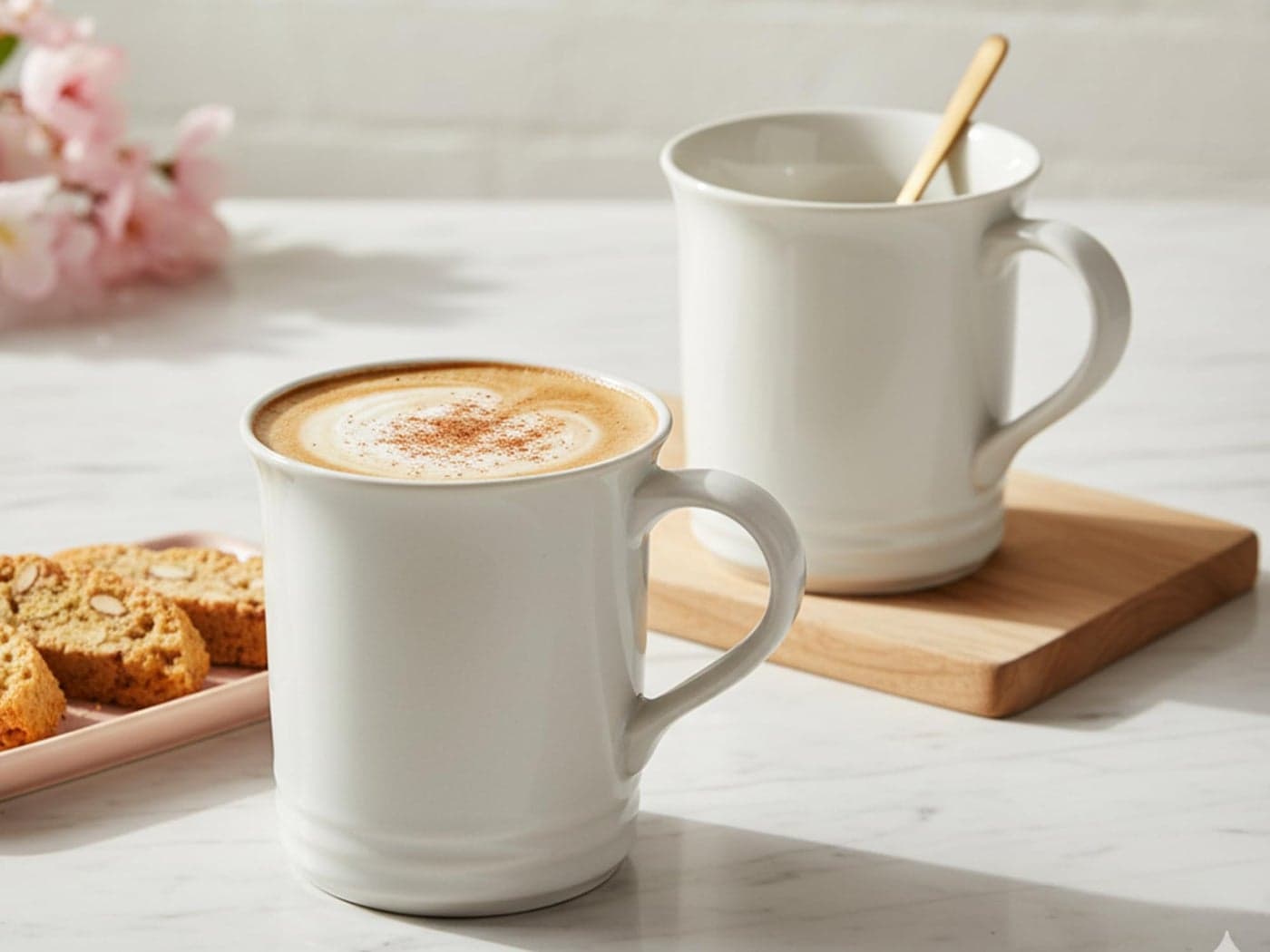 Bodhi House Large Ceramic Coffee Mug | Microwave & Dishwasher Safe | Bone-Ash Free Milk Mug | Multi-Purpose Food Grade Mug Ideal for Daily Use & Gifting (Pack of 2, 450ml | White)
