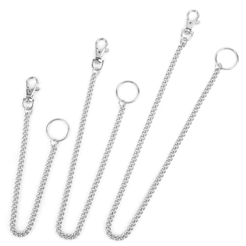 Wallet Chains for Men, 3 PCS 12 16 20 Inch Pocket Keychain with Lobster Clasps Key Ring for Keys Wallet Jeans Pants Belt Loop Purse Handbag Chatelaine Key Leash Clip Holder Birthday Gift for Him
