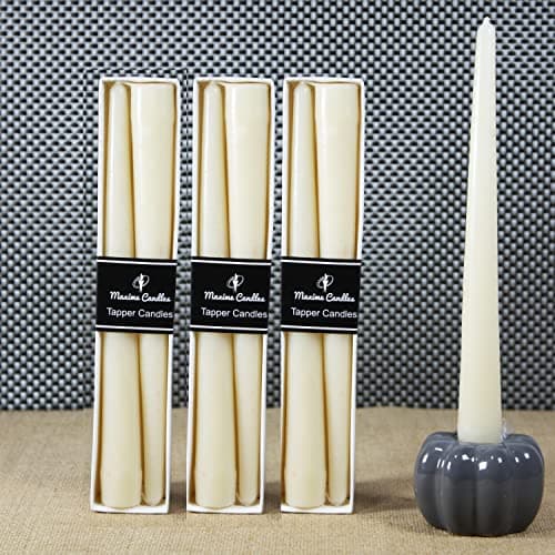 Maxime Candles - Taper Candles 9" (Pack 0f 6, White)