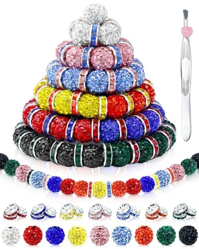 FIVEIZERO 180PCS 10mm Rhinestone Beads for Jewelry Making