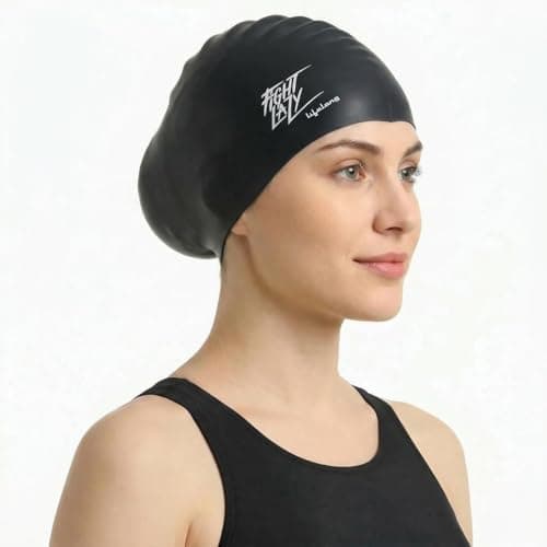 Lifelong Swimming Cap for Women - Swim Hair Caps for Long Hair- Waterproof Head Cover Cap - Silicone Hair Cover Cap for Adult Women - Swimming Pool Cap - Easy Fit - Swimming Accessories