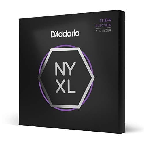 D'Addario Electric Guitar Strings, NYXL Nickel Plated, NYXL1164, Medium Gauge 11-64, 7-String Set, Pack of 1