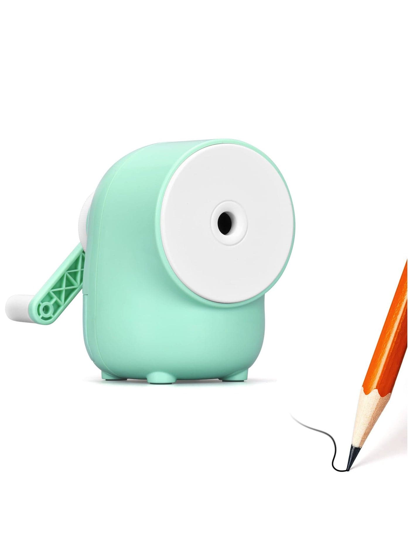 Hand Crank Pencil Sharpeners for #2 u0026 HB Pencils, Durable Spiral Blades, Ideal for Kids, Home, School, Artists u0026 Students, Green