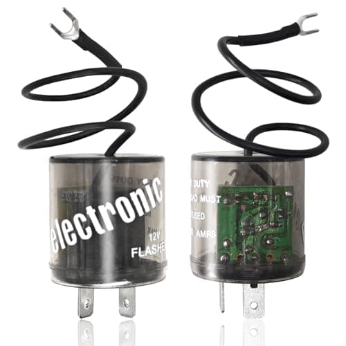 LED Flasher Relay 2 Pin 12V (Set of 2), Turn Signal Flasher Relay with Ground Wire - 2 Pin Heavy Duty 12V LED Flasher Compatible Automobile Motorcycle