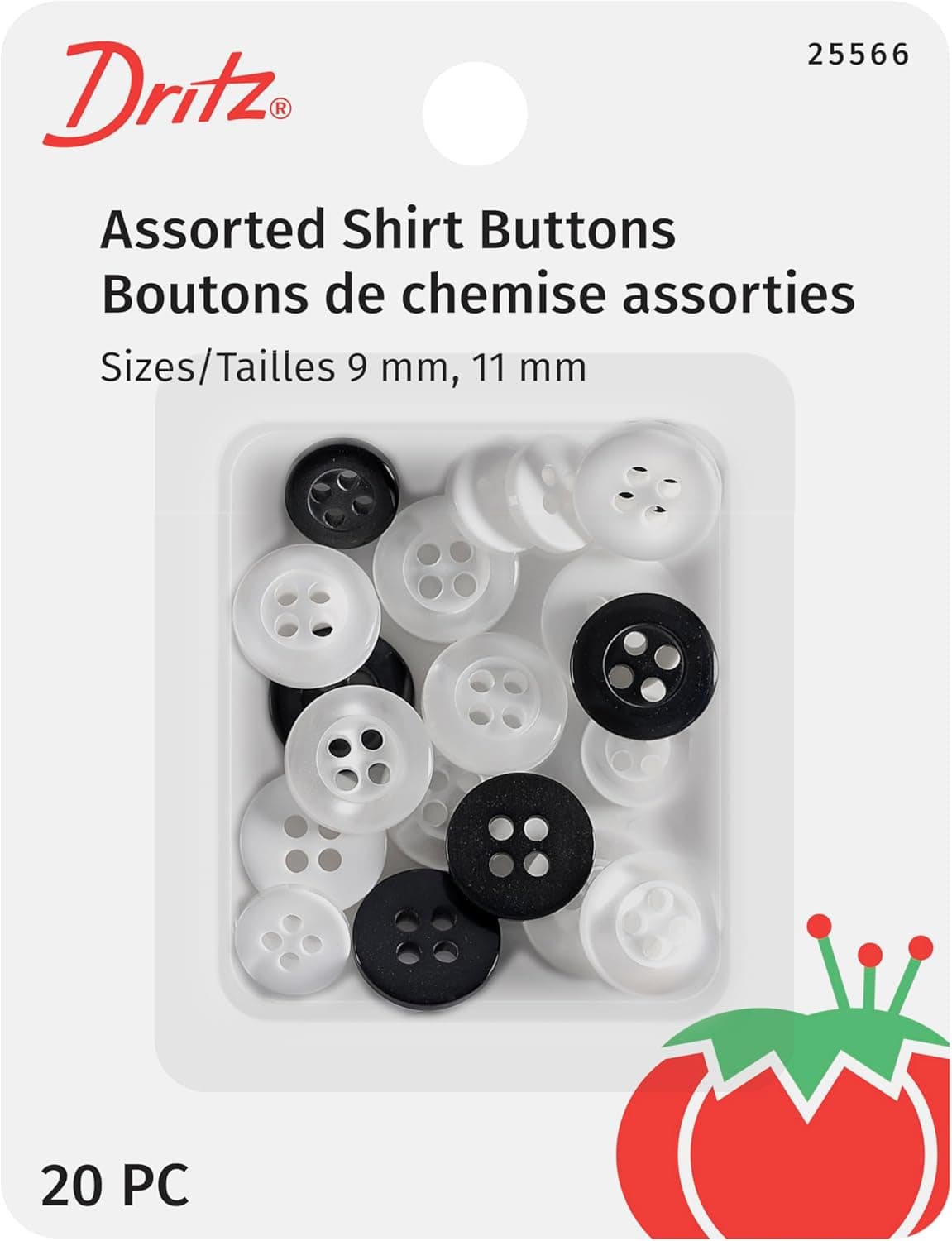 Dritz Assorted 9 11mm 20 pcs Shirt Buttons Count