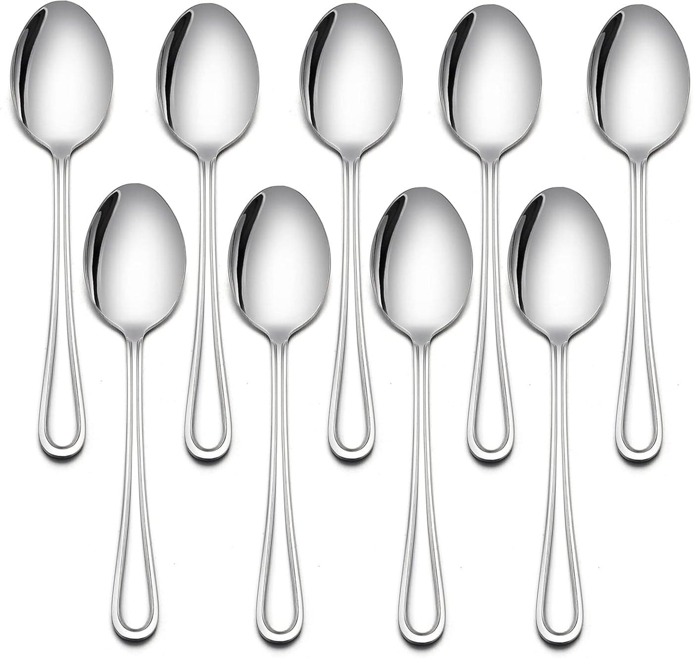 LIANYU 9Piece Toddler Spoons Kids Baby Spoons Self Feeding Stainless Steel Children Silverware Set for 210 Year Old Preschooler Cutlery Flatware Set for Home School Dishwasher Safe