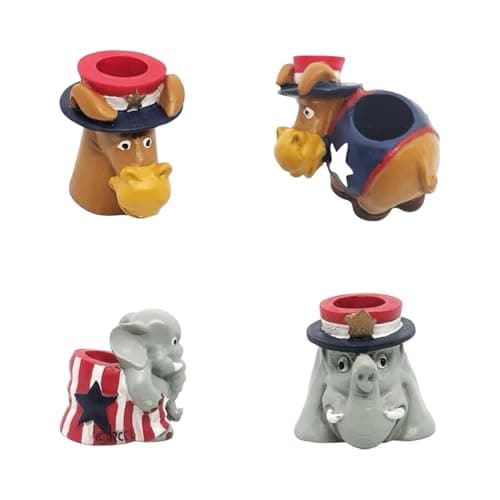 Political Party Cigarette Snuffers for Ashtray Set of 4 Assorted Republican Elephant Democrat Donkey Novelty Collectibles