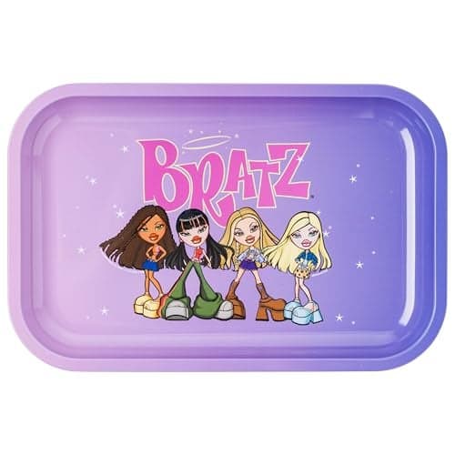 Silver Buffalo Bratz Tin Tray Featuring Yasmin, Cloe, Jade, Sasha, and The Bratz Logo, 11.3" x 7.4"