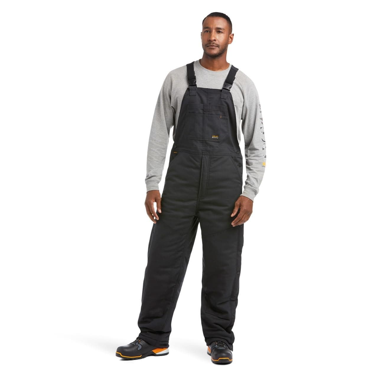 Ariat Mens Rebar Duracanvas Stretch Insulated Bib Overalls Black Large US