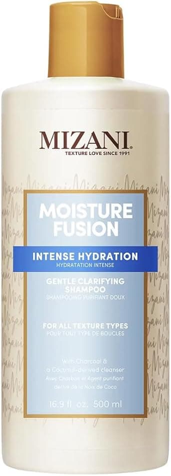 Mizani Gentle Clarifying Shampoo For All Texture Types Refreshing and Moisturising Formula Enriched With Coconut Oil and Charcoal Moisture Fusion Gentle Clarifying Shampoo 500ml