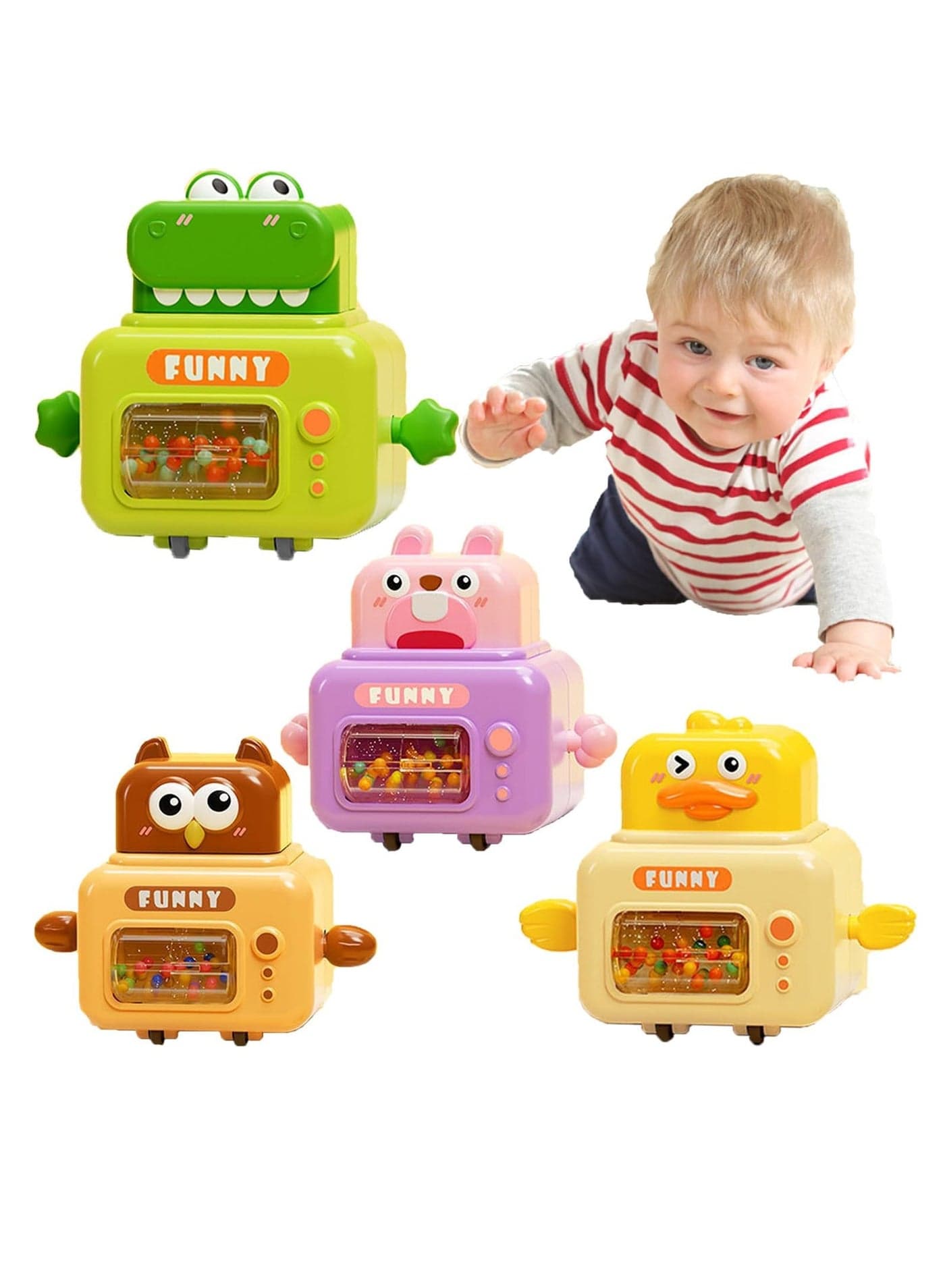 4 Pack Push Car Toys for Toddlers Boys and Girls Ages Six to Eighteen Months First Birthday Gift