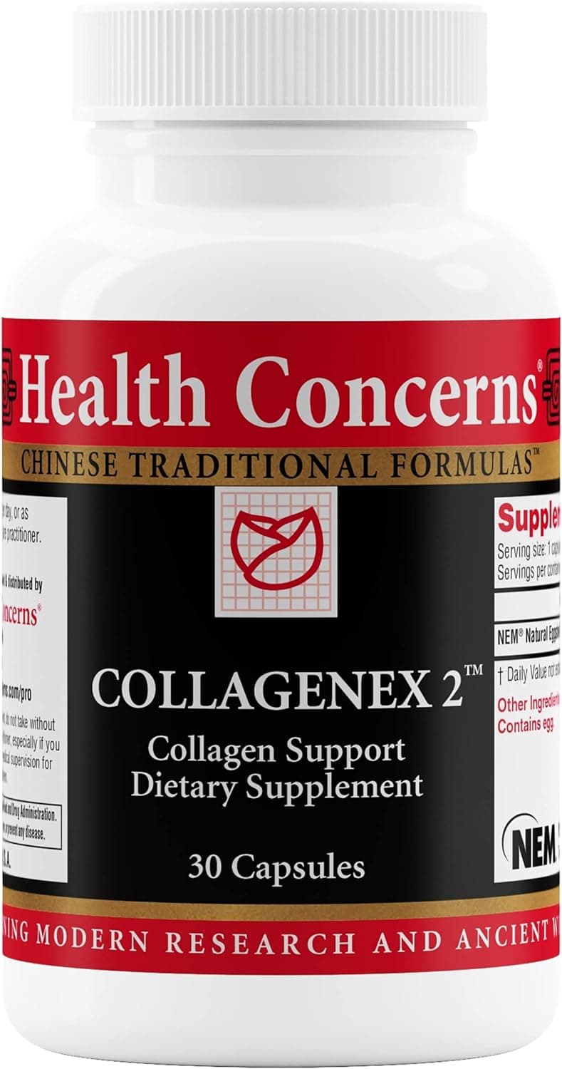 Health Concerns Collagenex 2 Collagen Supplement for Joint Support Flexibility Natural Eggshell Membrane for Men Women Connective Tissue Support Chinese Herbal Supplement 30 Capsules