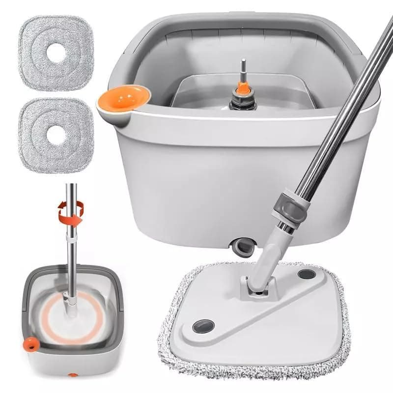 RELEMTRA Reusable Mop and Bucket Set Sewage Separation HandsFree Wash Mop and Bucket Set Household Rotating Floor Mop Lazy Mop Kitchen Bathroom Floor Cleaning Supplies Cleaning Tool