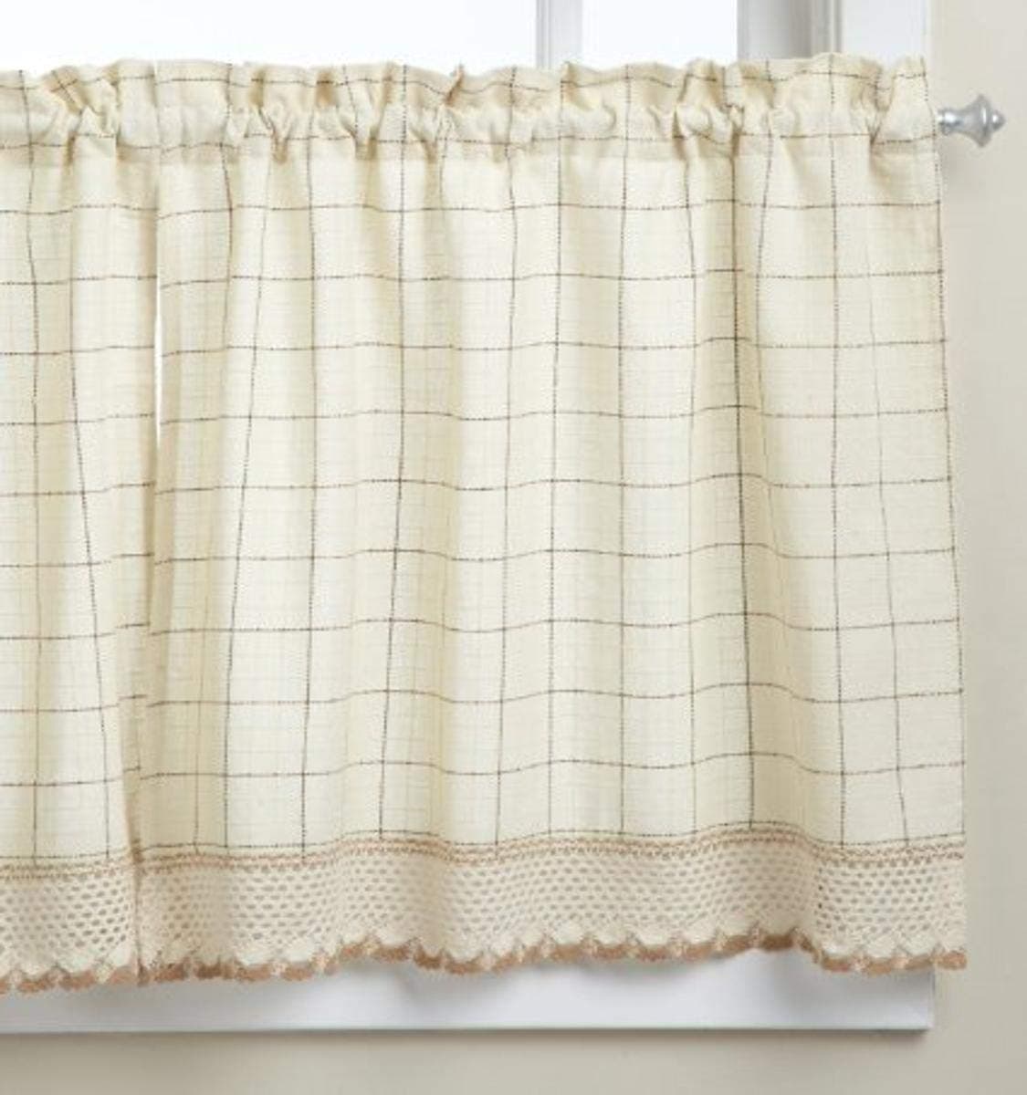 Lorraine Home Fashions Adirondack Tier Curtain Pair 60 by 24Inch Toast