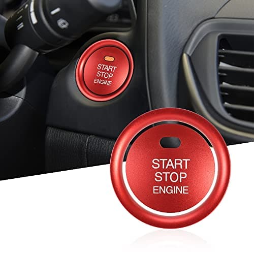 TOMALL Aluminum Engine Start Stop Push Button Cover Trim Compatible with Mazda CX3 CX5 MX5 Car Keyless Engine Ignition Start Button Cap Surrounding Trim Ring Decoration Accessories Red